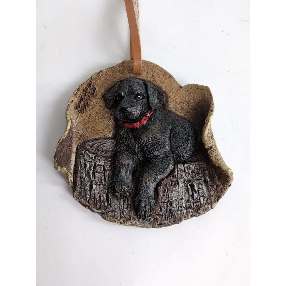 Jane Shull Beasley Black Labrador Dog Christmas Ornament Wall Plaque - Picture 2 of 5
